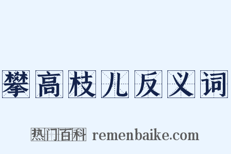 攀高枝儿反义词是什么意思的图片